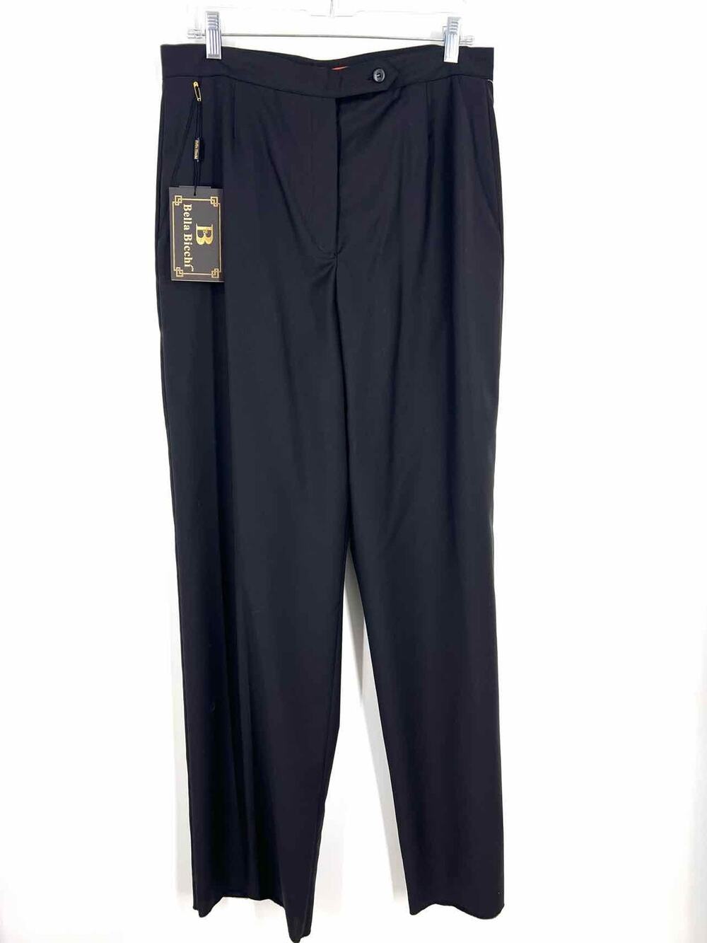 Bella Bicchi Size 14 Black Darted Wool NEW Designer Pants